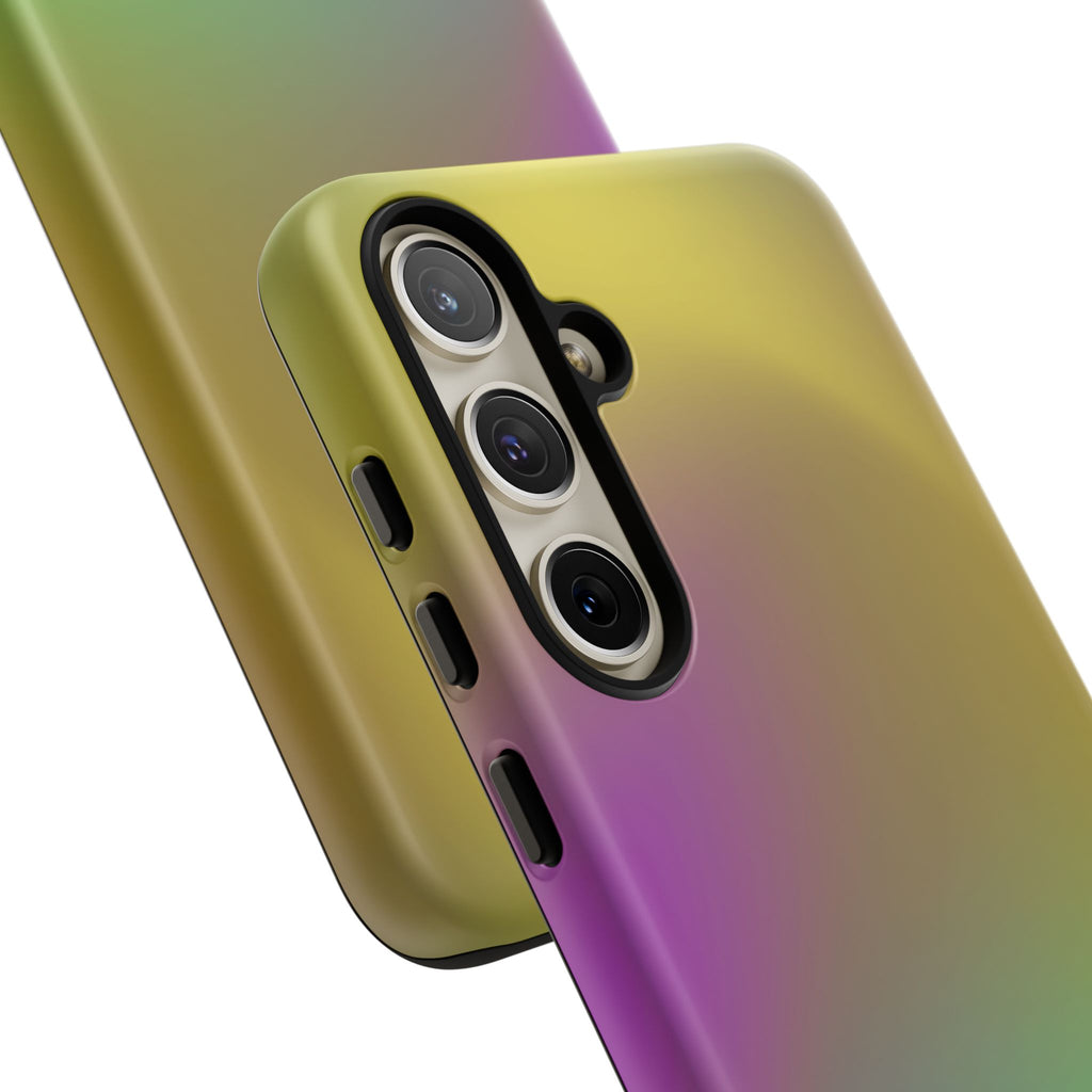 Vibrant Phone Case, Tough Cases, Colorful Phone Cover, Durable Mobile Case, Yellow Green Gradient Design