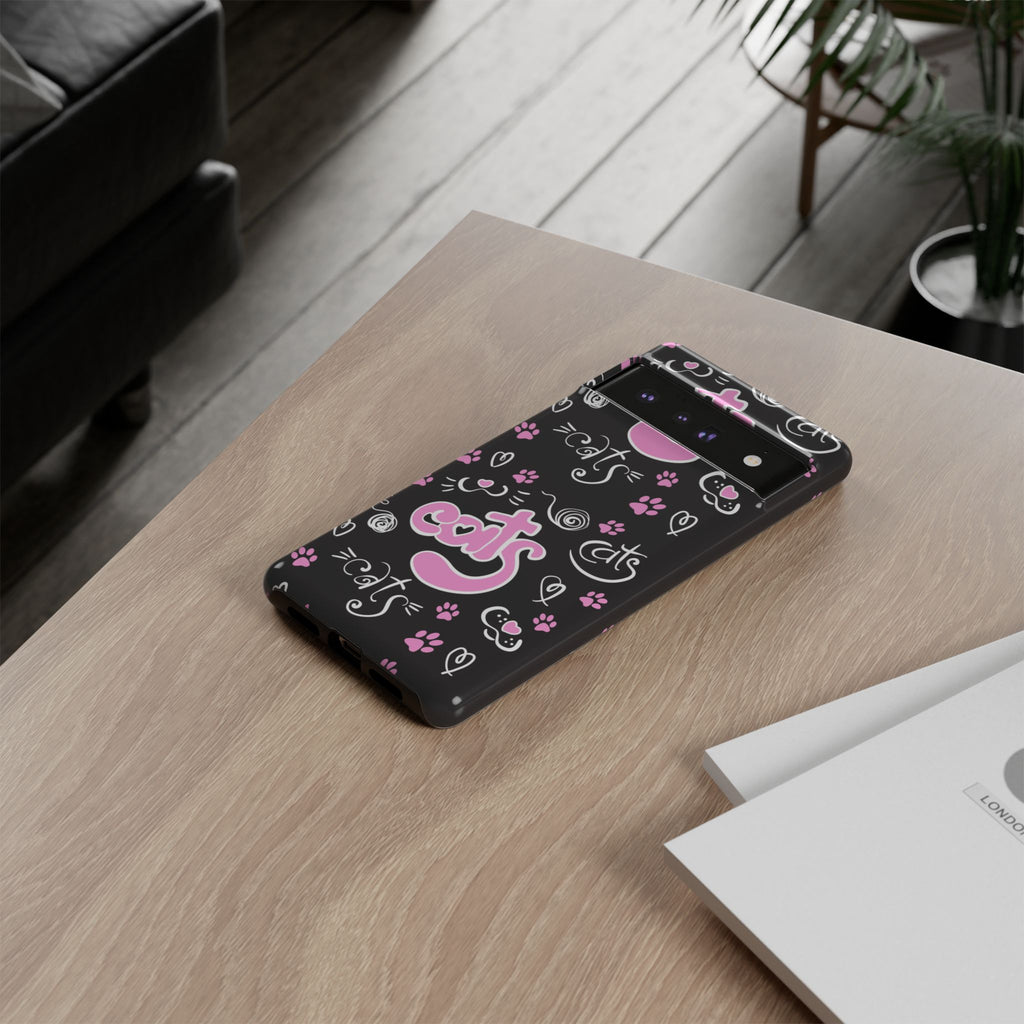 Cute Cat Print Phone Cases, Tough Cases for Cat Lovers, Pet Phone Cover, Gift for Cat Moms, Stylish Phone Accessories