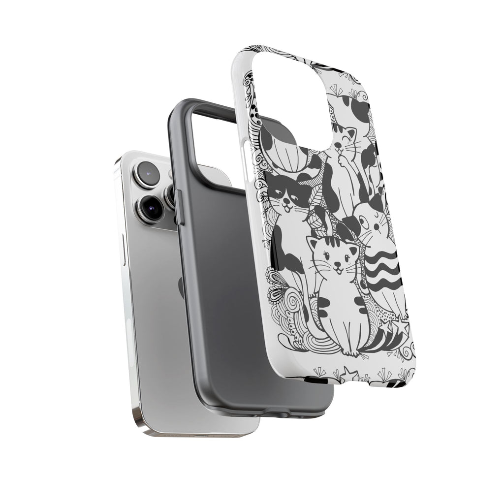 Cat-Themed Phone Case, Cute Cat Art, Pet Lover Gift, Birthday Present, Unique Cat Decor, Fun Tech Accessories, Animal Lover Case