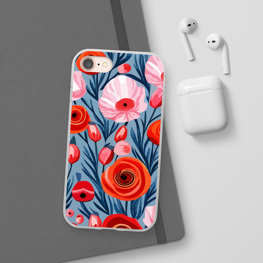 Beautiful Floral Flexi Cases for Phone, Stylish Protective Cover, Gift for Her, Phone Accessories, Floral Design