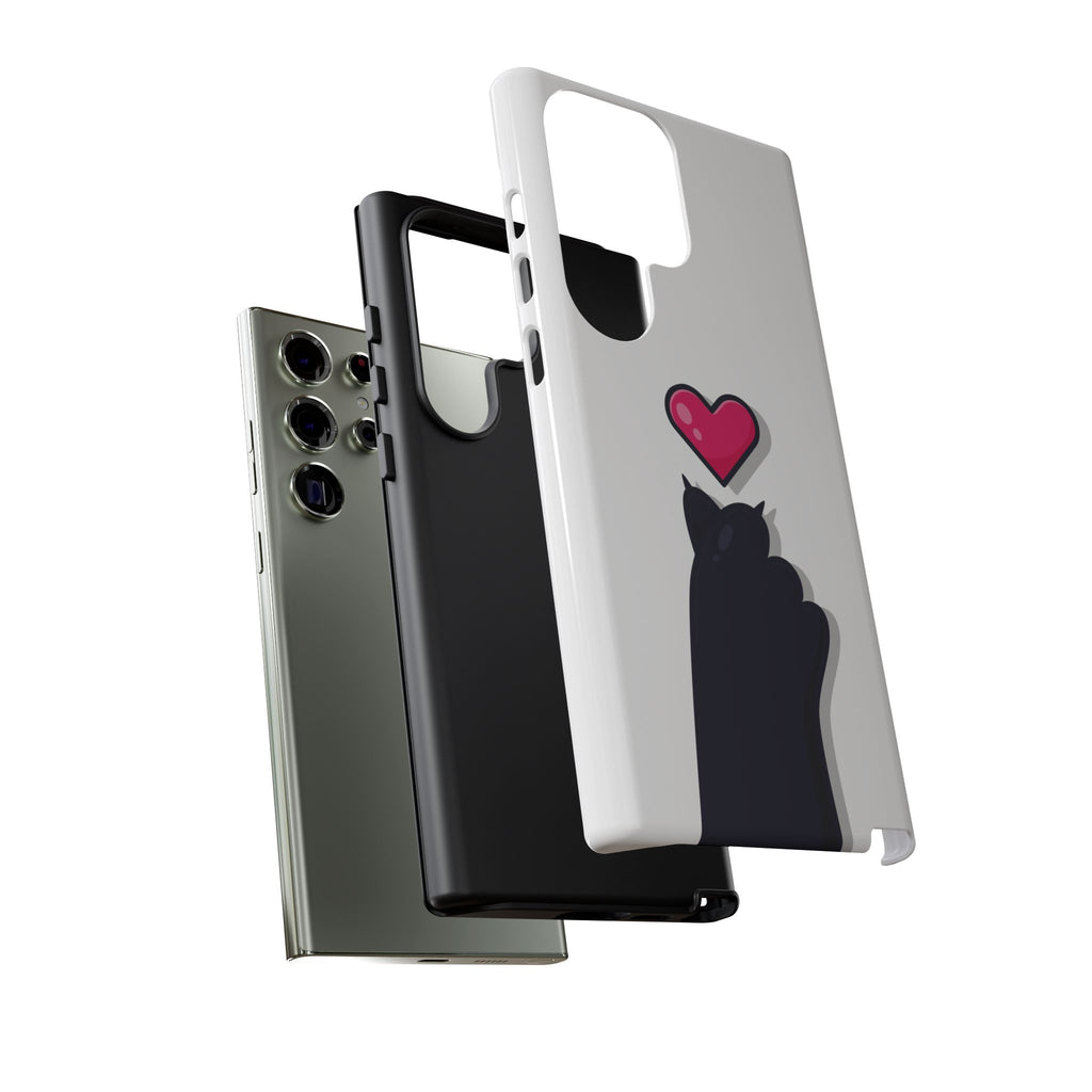 Cute Cat Love Phone Case, Tough Cell Phone Cover, Animal Lover Gifts, Pet Parent Accessories, Valentine's Day Essentials