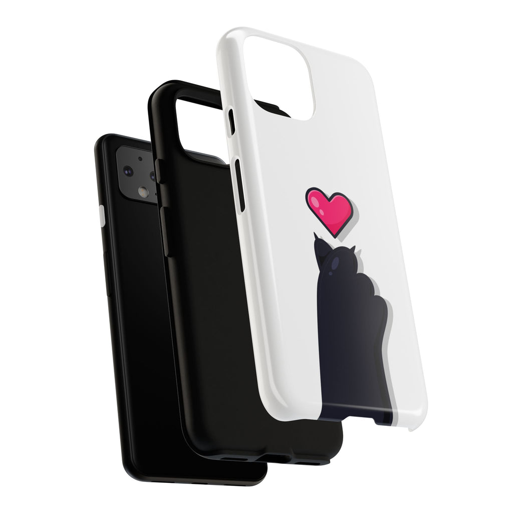 Cute Cat Love Phone Case, Tough Cell Phone Cover, Animal Lover Gifts, Pet Parent Accessories, Valentine's Day Essentials