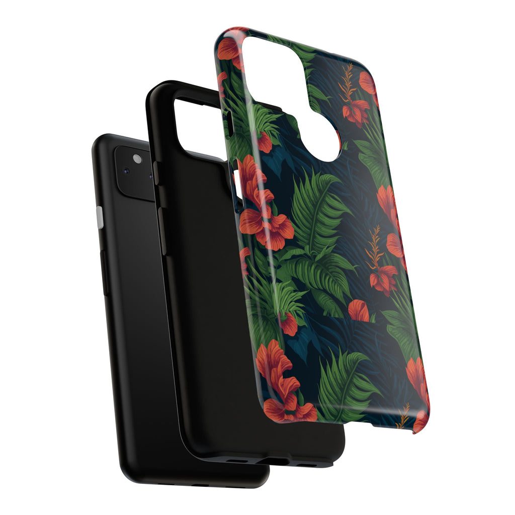 Tropical Phone Case with Floral Design, Eco-Friendly Protection for Summer Vibes, Ideal Gift for Nature Lovers, Vibrant Background