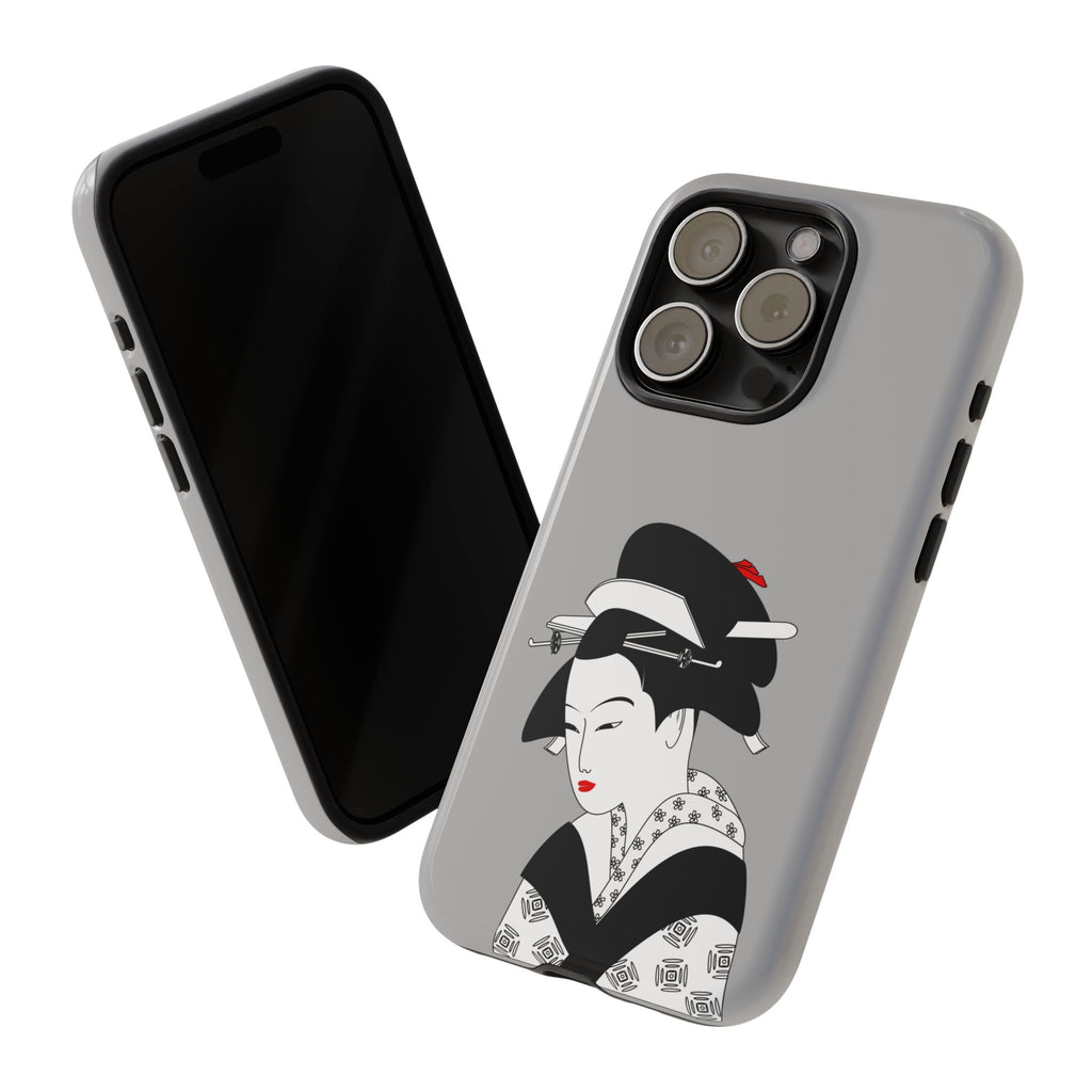 Stylish Phone Case with Japanese Geisha Design, Tough Phone Case, Cute Phone Cover, Japanese Art, Ethnic Style
