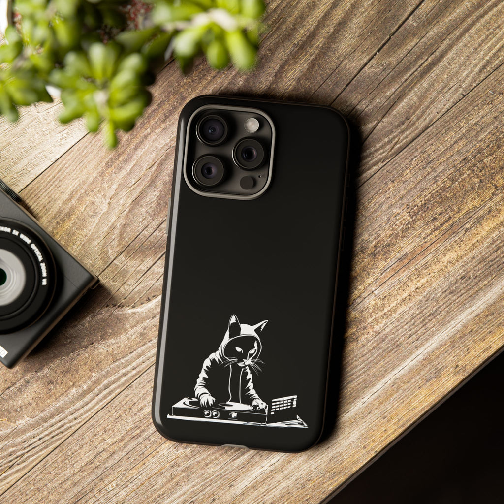 Cat DJ Phone Case | Stylish Tough Cases for Music Lovers, Gift for Cat Owners, Unique Phone Accessory, Cool Tech Gear