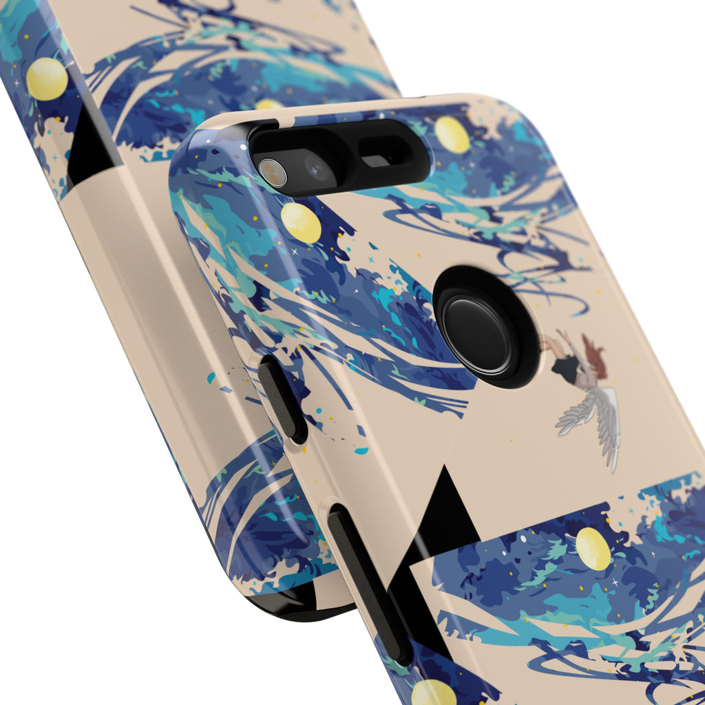 Artistic Phone Case with Abstract Design, Vivid Blue Waves and Fish, Stylish Phone Accessory, Unique Gift Idea, Trendy Tech Decor, [...]