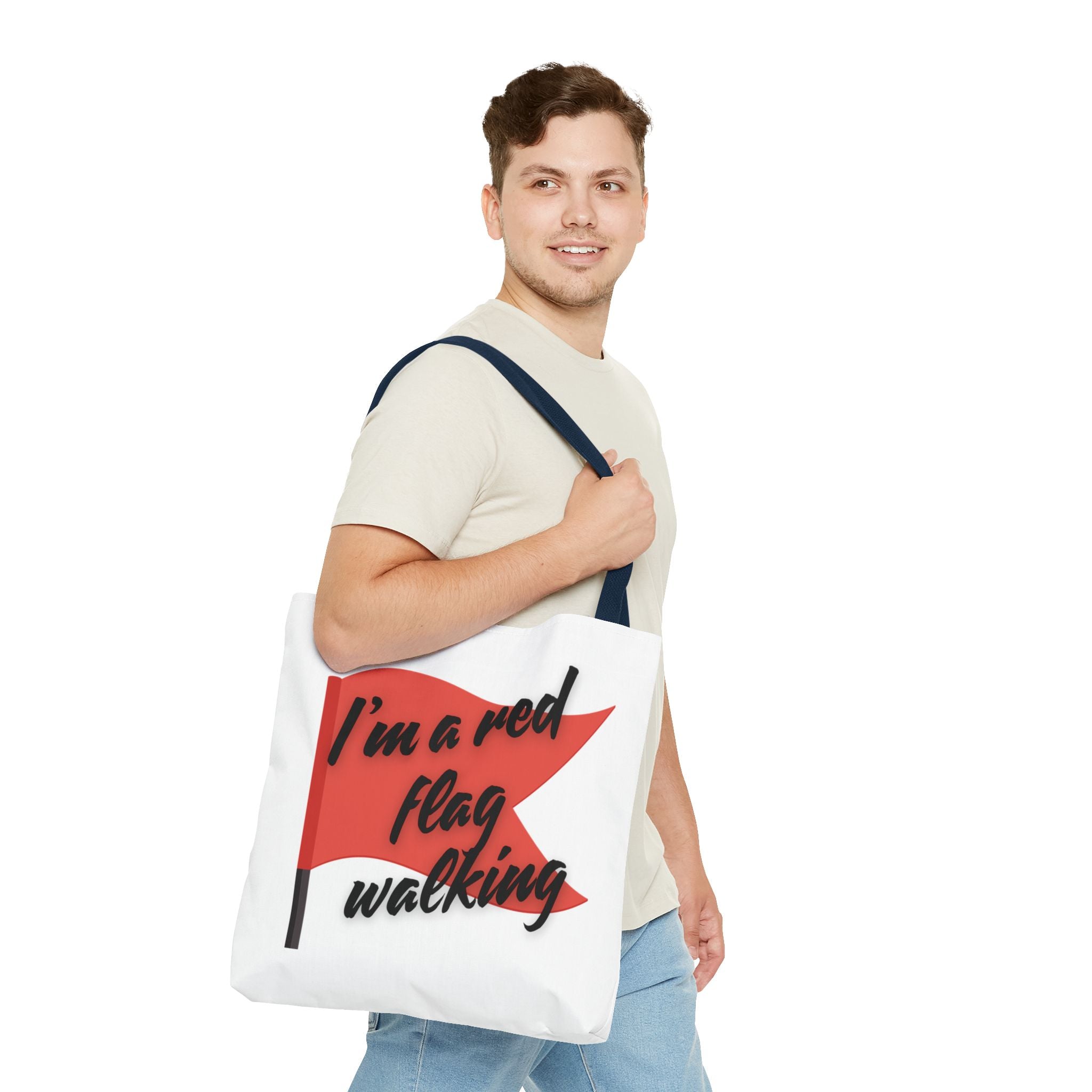 Red Flag Tote Bag, Fun Gift for Friends, Perfect for Beach Days, Casual Shopping, and Everyday Use