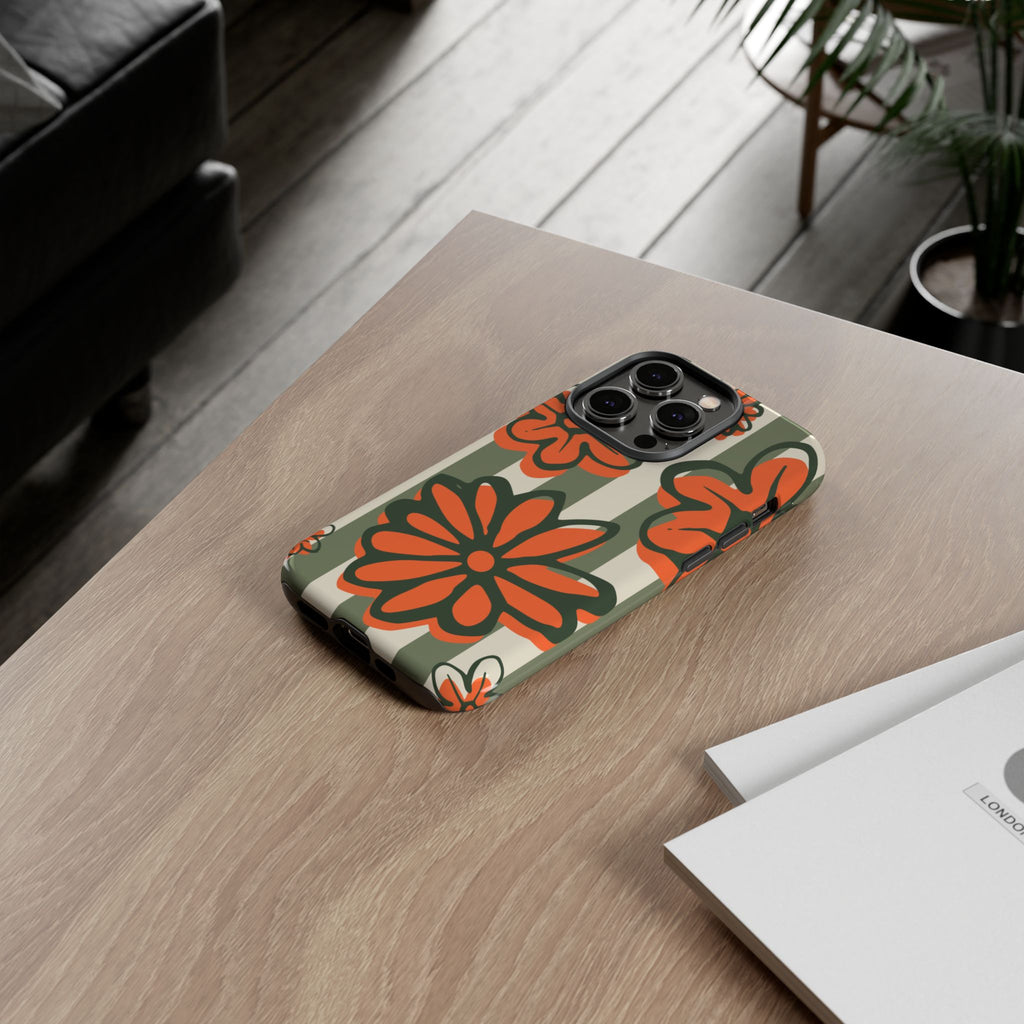 Floral Tough Phone Case - Trendy Protector for Pet Lovers, Super Cute Gift, Floral Design, Stylish Phone Cover, Unique Accessory