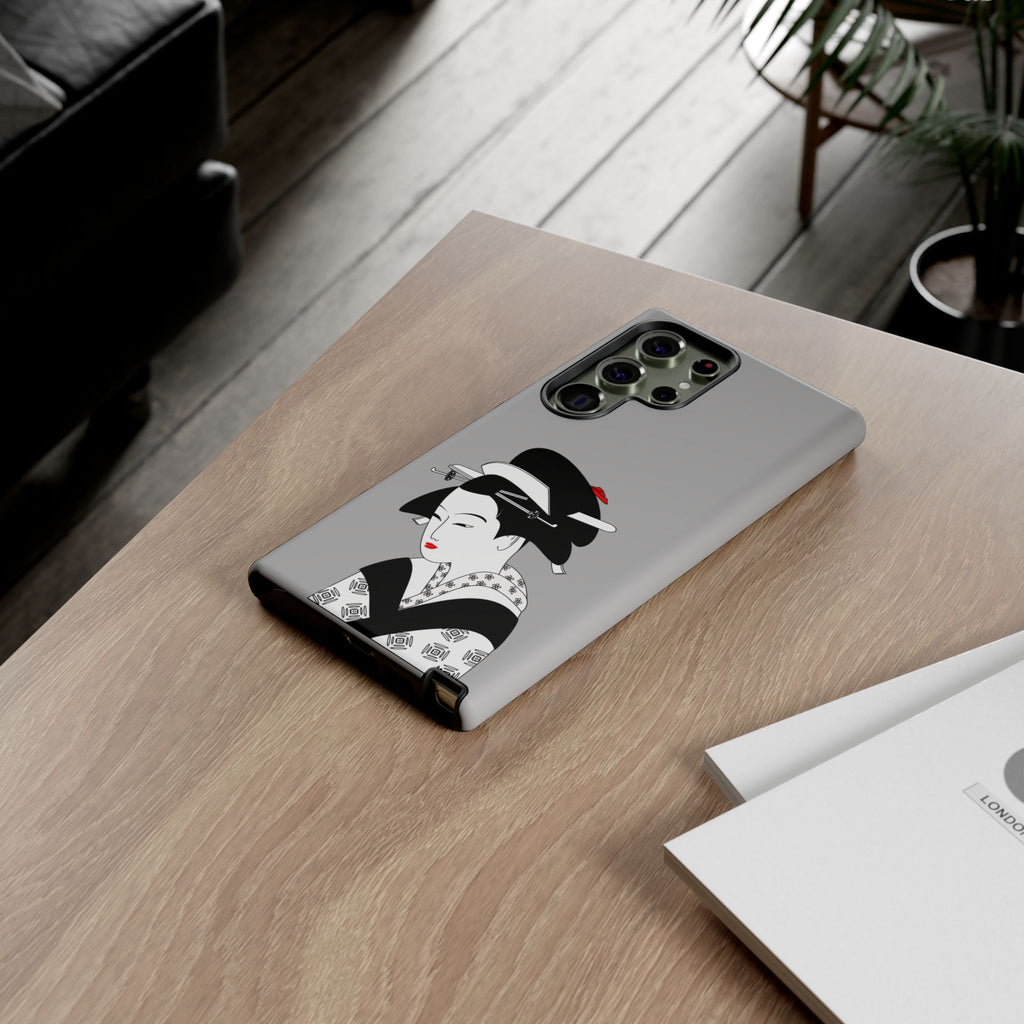 Stylish Phone Case with Japanese Geisha Design, Tough Phone Case, Cute Phone Cover, Japanese Art, Ethnic Style