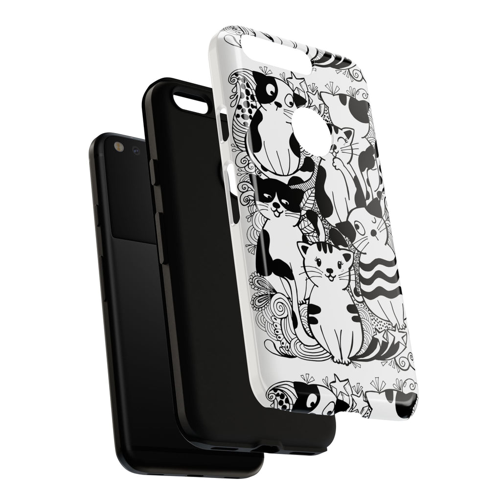 Cat-Themed Phone Case, Cute Cat Art, Pet Lover Gift, Birthday Present, Unique Cat Decor, Fun Tech Accessories, Animal Lover Case
