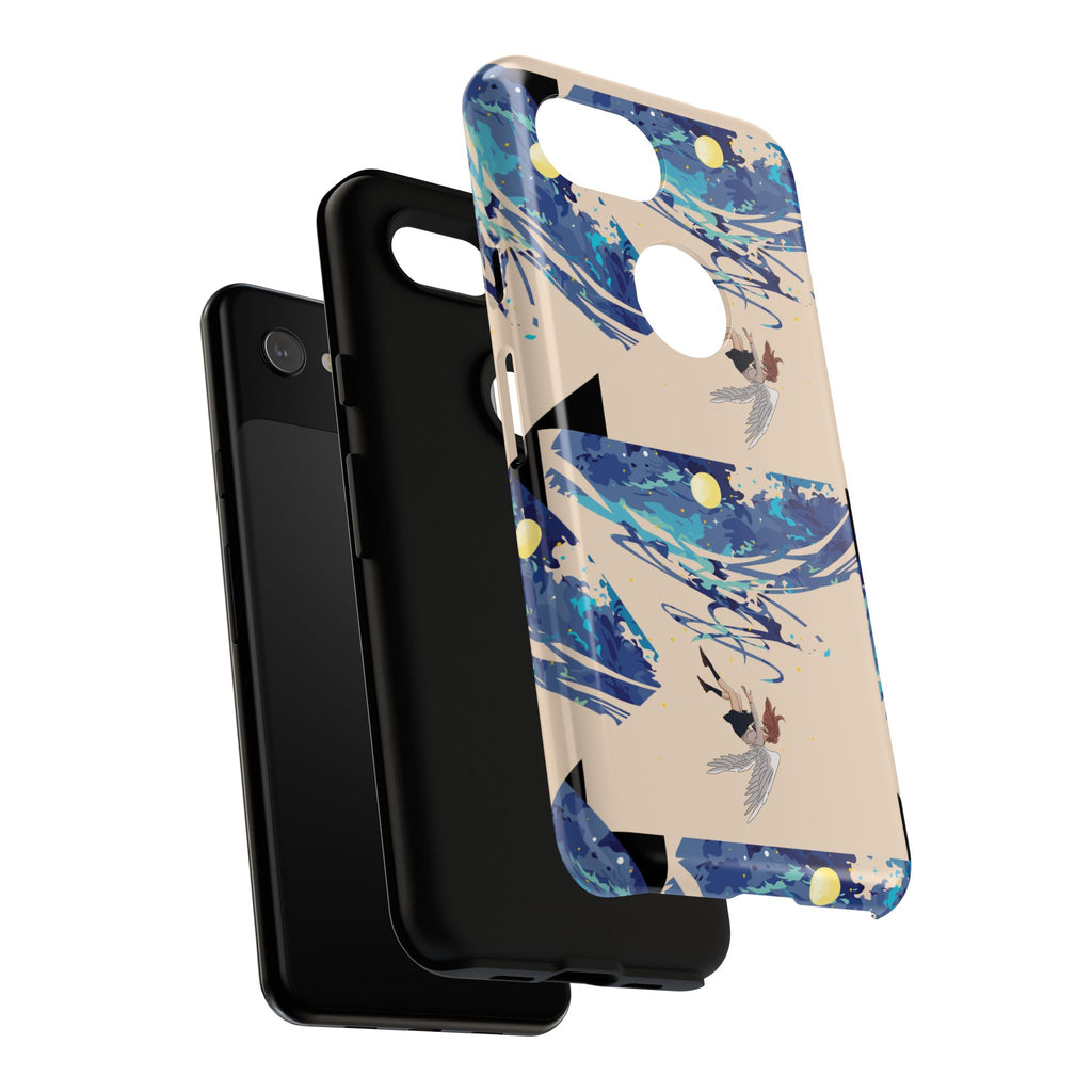 Artistic Phone Case with Abstract Design, Vivid Blue Waves and Fish, Stylish Phone Accessory, Unique Gift Idea, Trendy Tech Decor, [...]