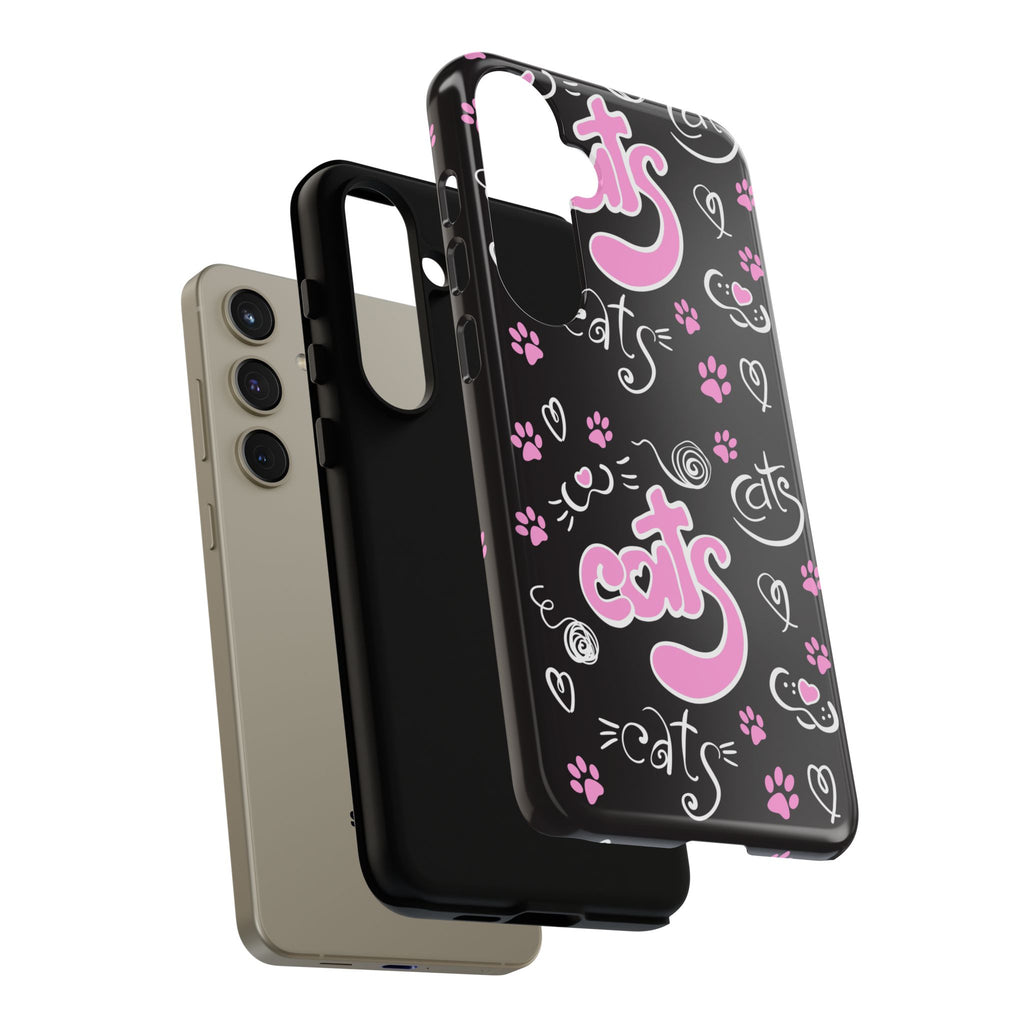 Cute Cat Print Phone Cases, Tough Cases for Cat Lovers, Pet Phone Cover, Gift for Cat Moms, Stylish Phone Accessories