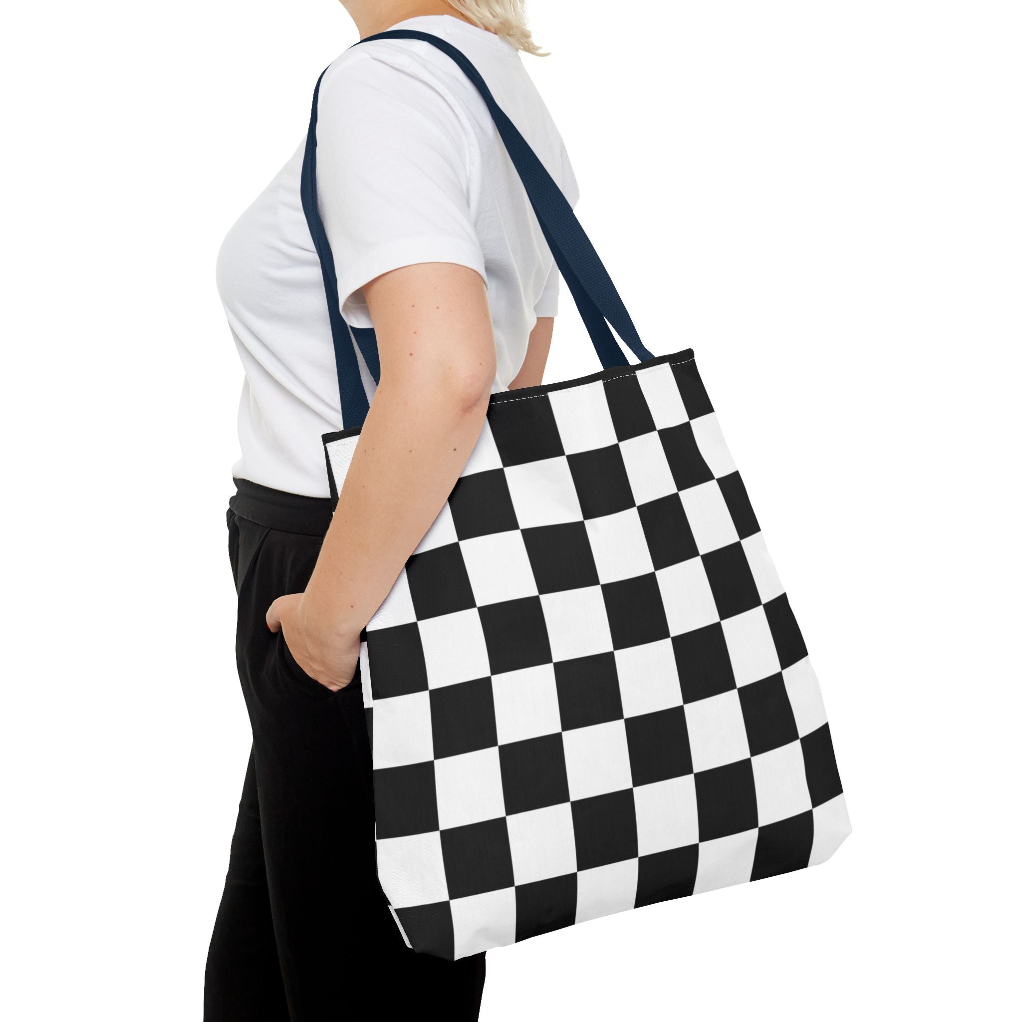 Tote Bag Finish Line - Checkered Victory – Tote Bag for Racing Fans