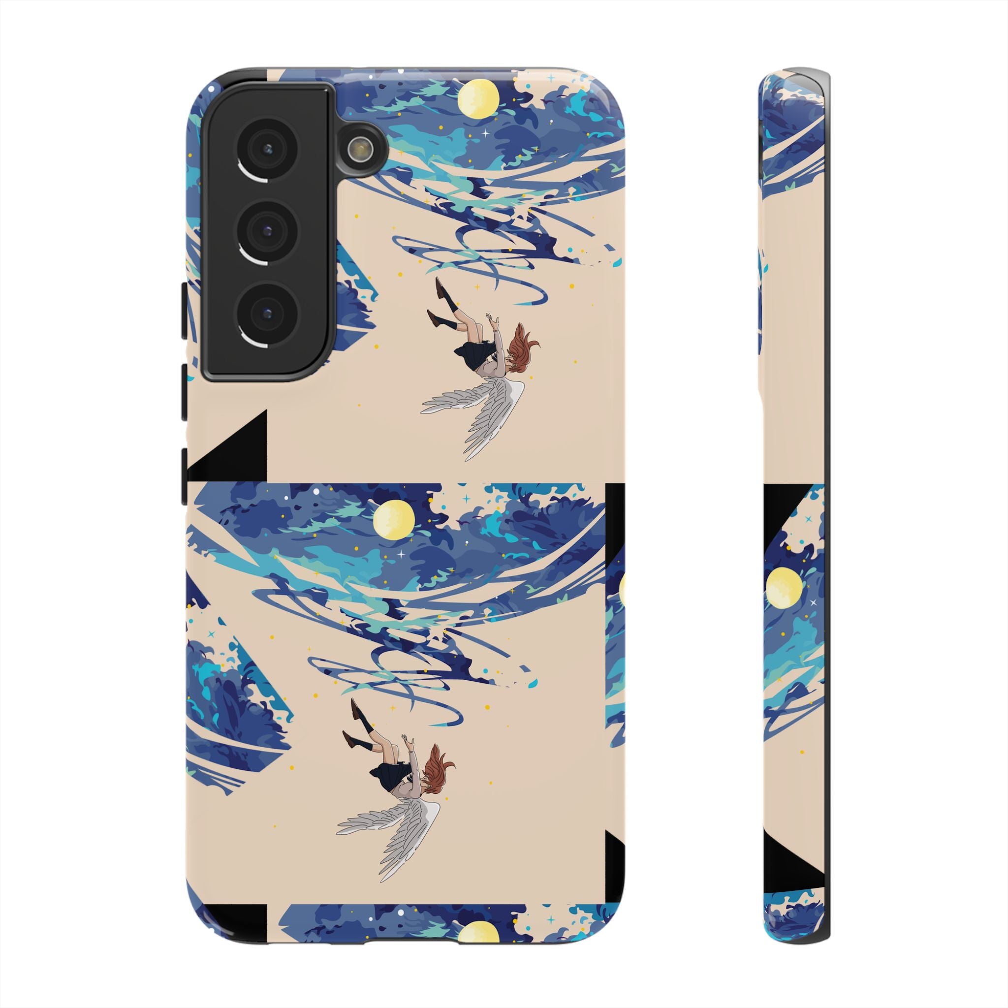 Artistic Phone Case with Abstract Design, Vivid Blue Waves and Fish, Stylish Phone Accessory, Unique Gift Idea, Trendy Tech Decor, [...]