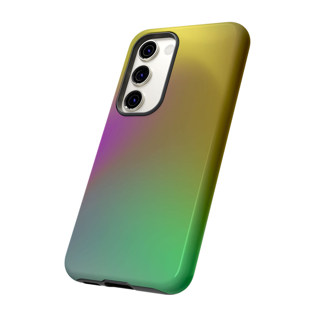 Vibrant Phone Case, Tough Cases, Colorful Phone Cover, Durable Mobile Case, Yellow Green Gradient Design