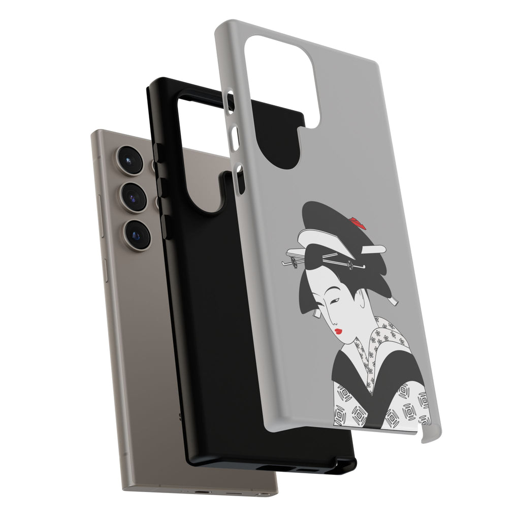 Stylish Phone Case with Japanese Geisha Design, Tough Phone Case, Cute Phone Cover, Japanese Art, Ethnic Style