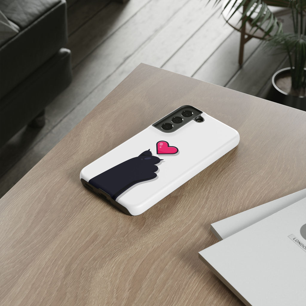 Cute Cat Love Phone Case, Tough Cell Phone Cover, Animal Lover Gifts, Pet Parent Accessories, Valentine's Day Essentials