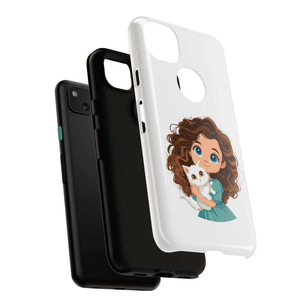 Cute Cat Lover Phone Case, Tough Phone Cover, Pet Lover Gift, Personalized Gift, Kids Phone Case, Animal Lover Accessories