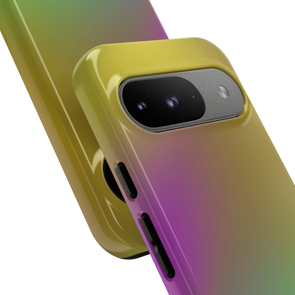 Vibrant Phone Case, Tough Cases, Colorful Phone Cover, Durable Mobile Case, Yellow Green Gradient Design