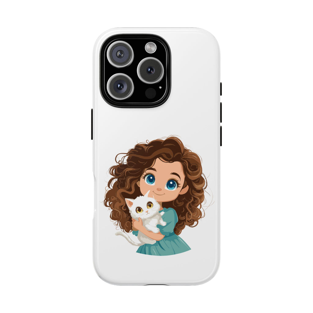 Cute Cat Lover Phone Case, Tough Phone Cover, Pet Lover Gift, Personalized Gift, Kids Phone Case, Animal Lover Accessories