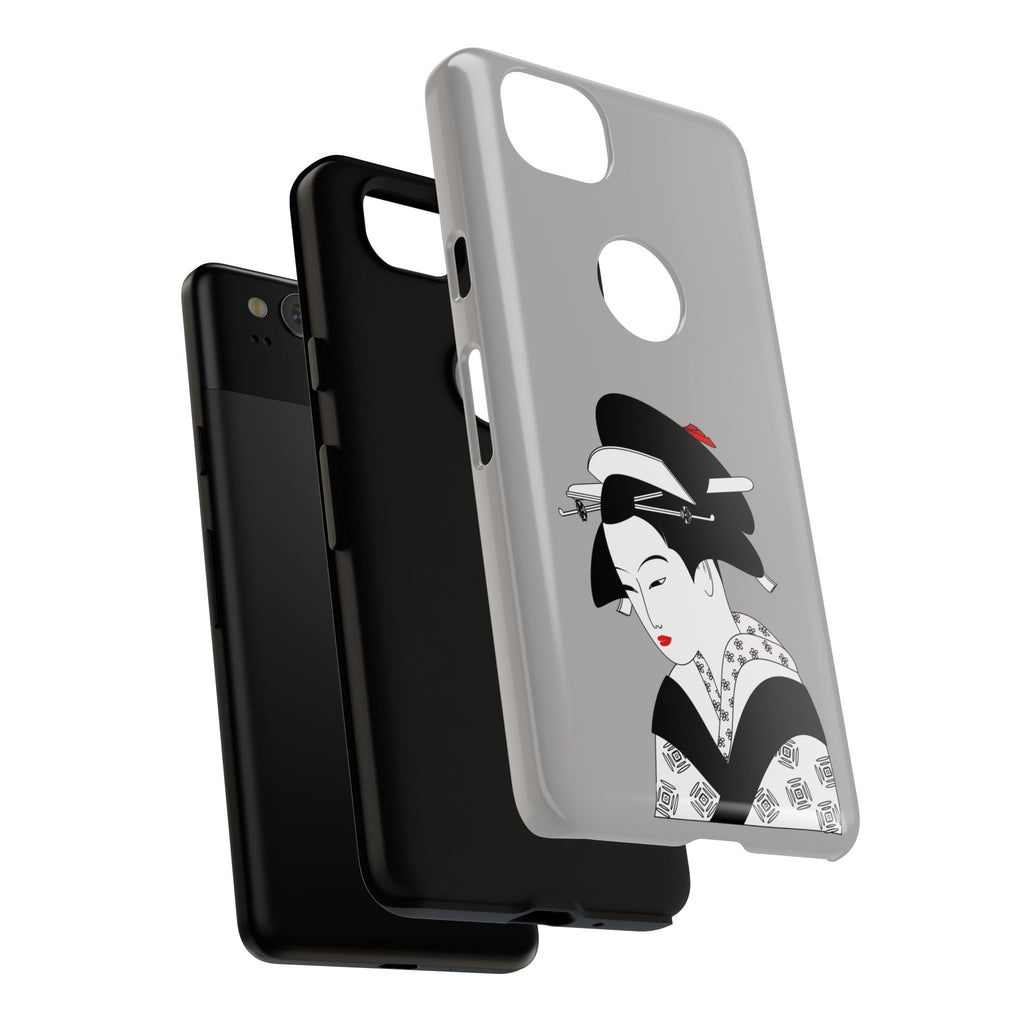 Stylish Phone Case with Japanese Geisha Design, Tough Phone Case, Cute Phone Cover, Japanese Art, Ethnic Style