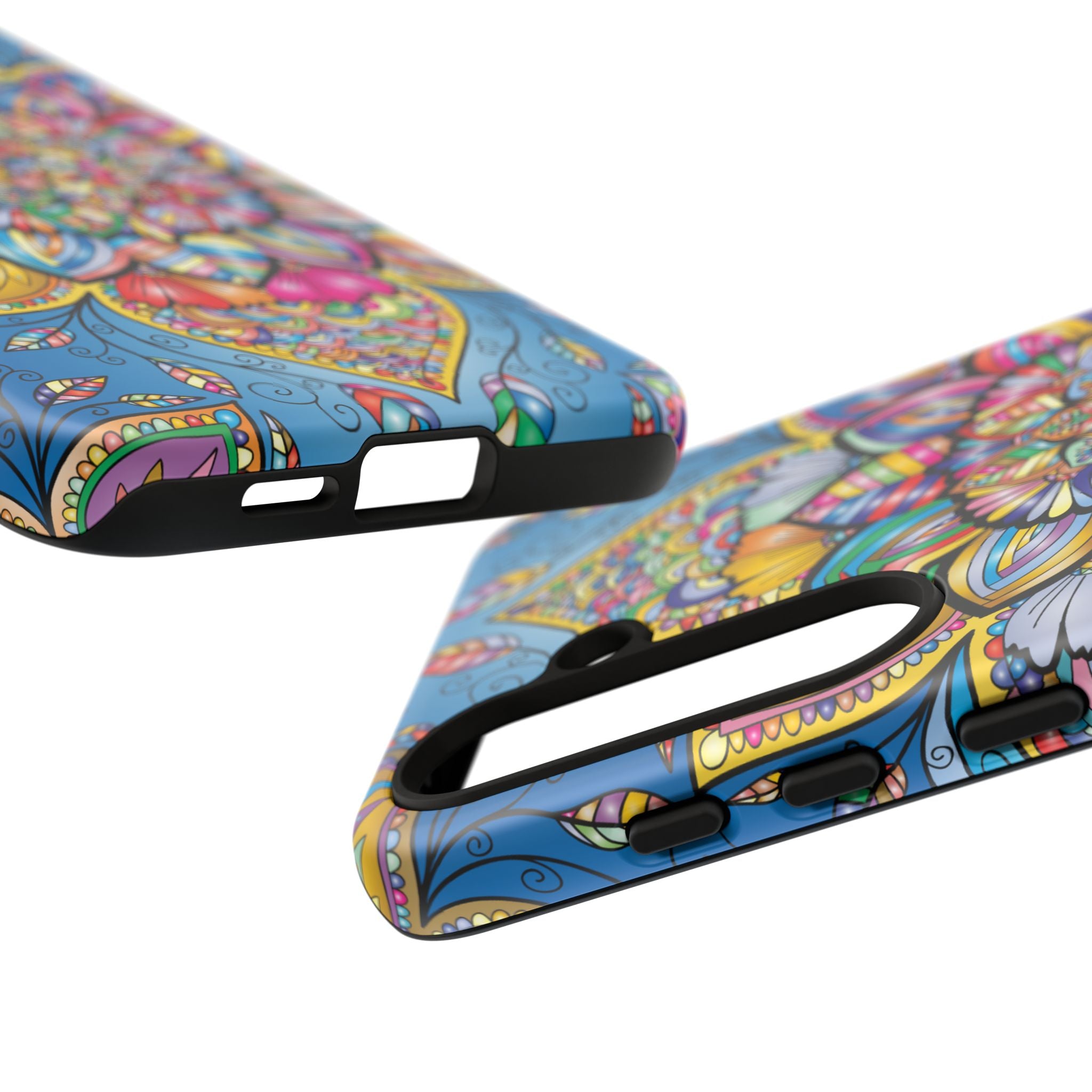 Vibrant Floral Phone Case, Tough Phone Cover, Colorful Mobile Accessory, Artistic Gift, Mandala Design, Everyday Use
