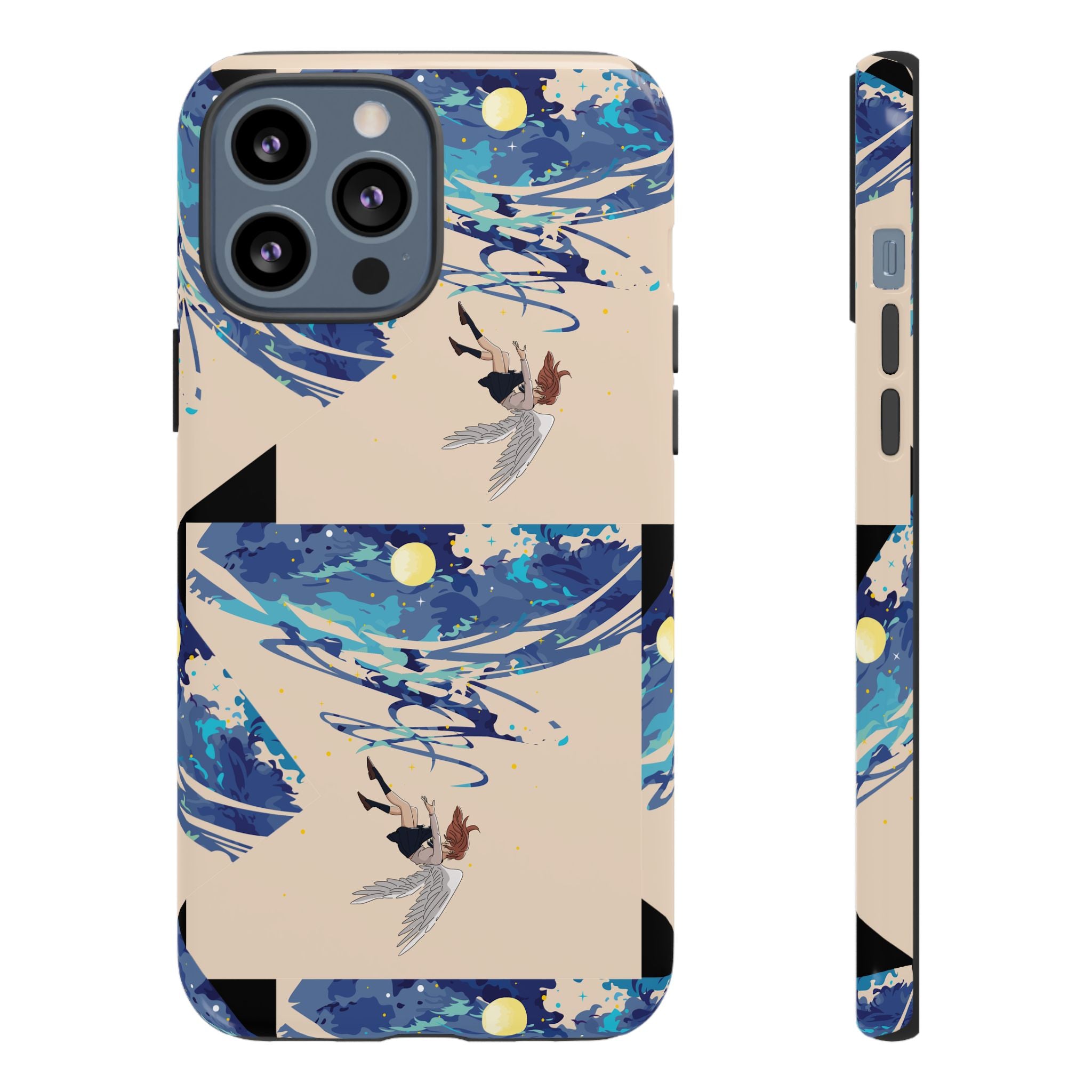 Artistic Phone Case with Abstract Design, Vivid Blue Waves and Fish, Stylish Phone Accessory, Unique Gift Idea, Trendy Tech Decor, [...]