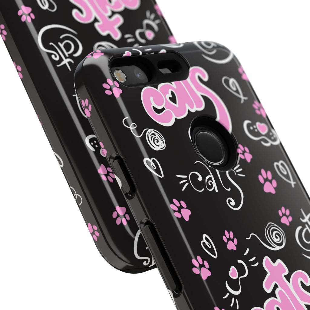 Cute Cat Print Phone Cases, Tough Cases for Cat Lovers, Pet Phone Cover, Gift for Cat Moms, Stylish Phone Accessories