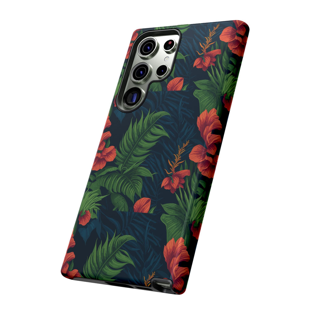 Tropical Phone Case with Floral Design, Eco-Friendly Protection for Summer Vibes, Ideal Gift for Nature Lovers, Vibrant Background