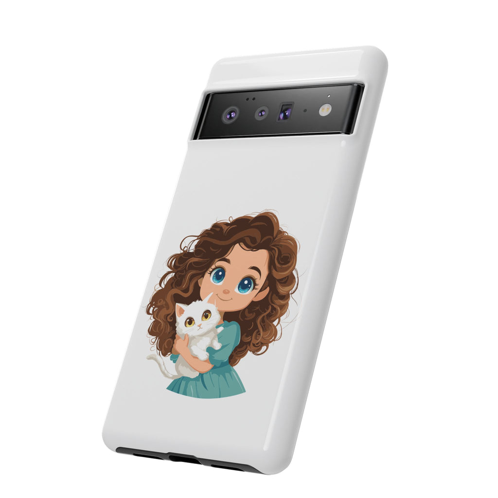Cute Cat Lover Phone Case, Tough Phone Cover, Pet Lover Gift, Personalized Gift, Kids Phone Case, Animal Lover Accessories
