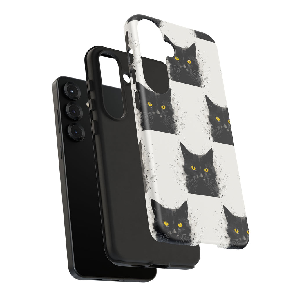 Black Cat Phone Case, Tough Cases, Cat Lover Gift, Unique Design, Halloween, Animal Accessories, Custom Phone Cover