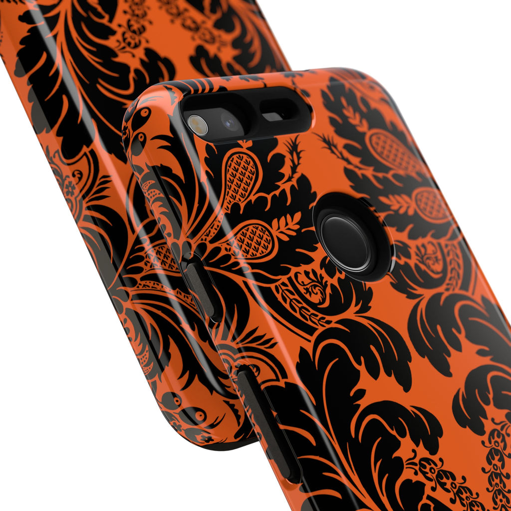 Elegant Phone Case with Orange Floral Design | Tough Cases, Smartphone Cover, Gift for Her, Floral Patterns, Stylish Accessories