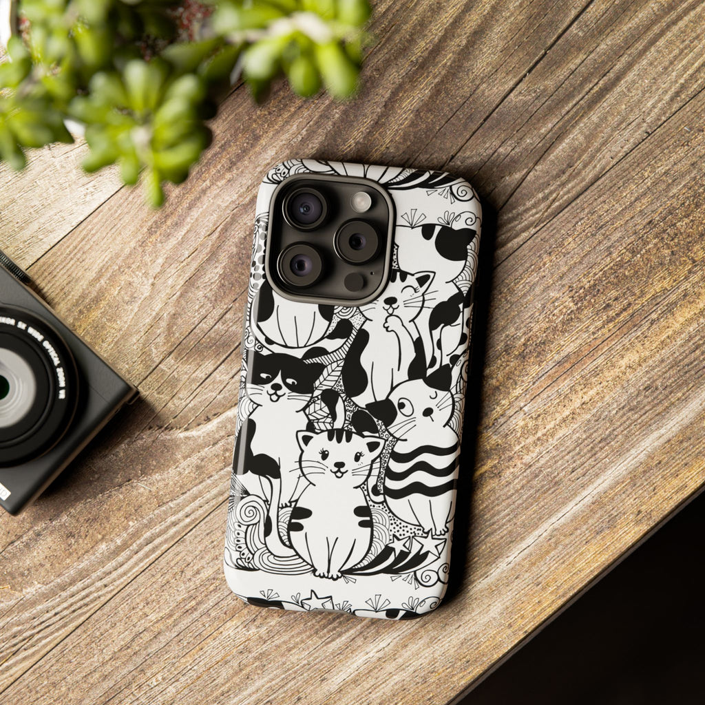 Cat-Themed Phone Case, Cute Cat Art, Pet Lover Gift, Birthday Present, Unique Cat Decor, Fun Tech Accessories, Animal Lover Case