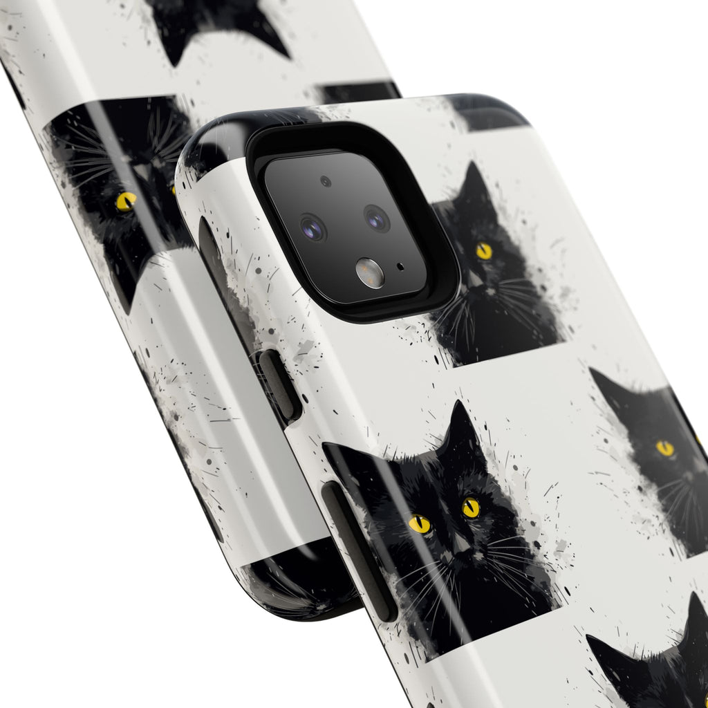 Black Cat Phone Case, Tough Cases, Cat Lover Gift, Unique Design, Halloween, Animal Accessories, Custom Phone Cover