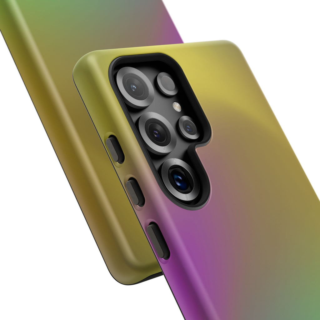 Vibrant Phone Case, Tough Cases, Colorful Phone Cover, Durable Mobile Case, Yellow Green Gradient Design
