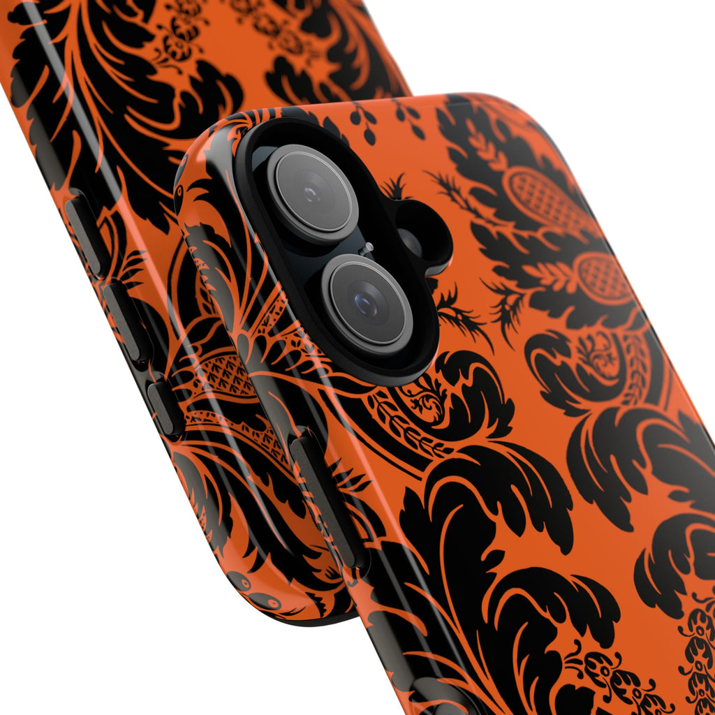 Elegant Phone Case with Orange Floral Design | Tough Cases, Smartphone Cover, Gift for Her, Floral Patterns, Stylish Accessories