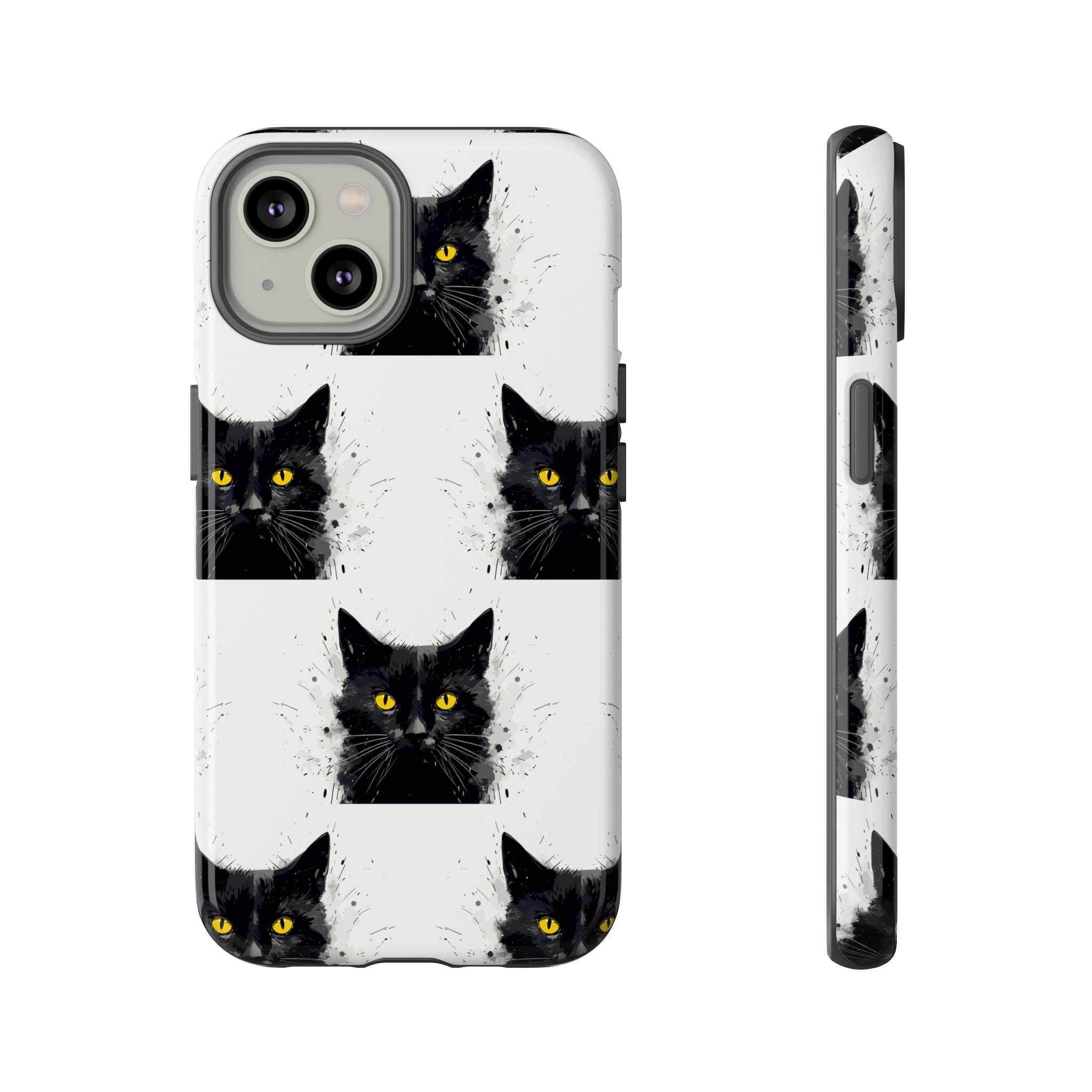 Black Cat Phone Case, Tough Cases, Cat Lover Gift, Unique Design, Halloween, Animal Accessories, Custom Phone Cover