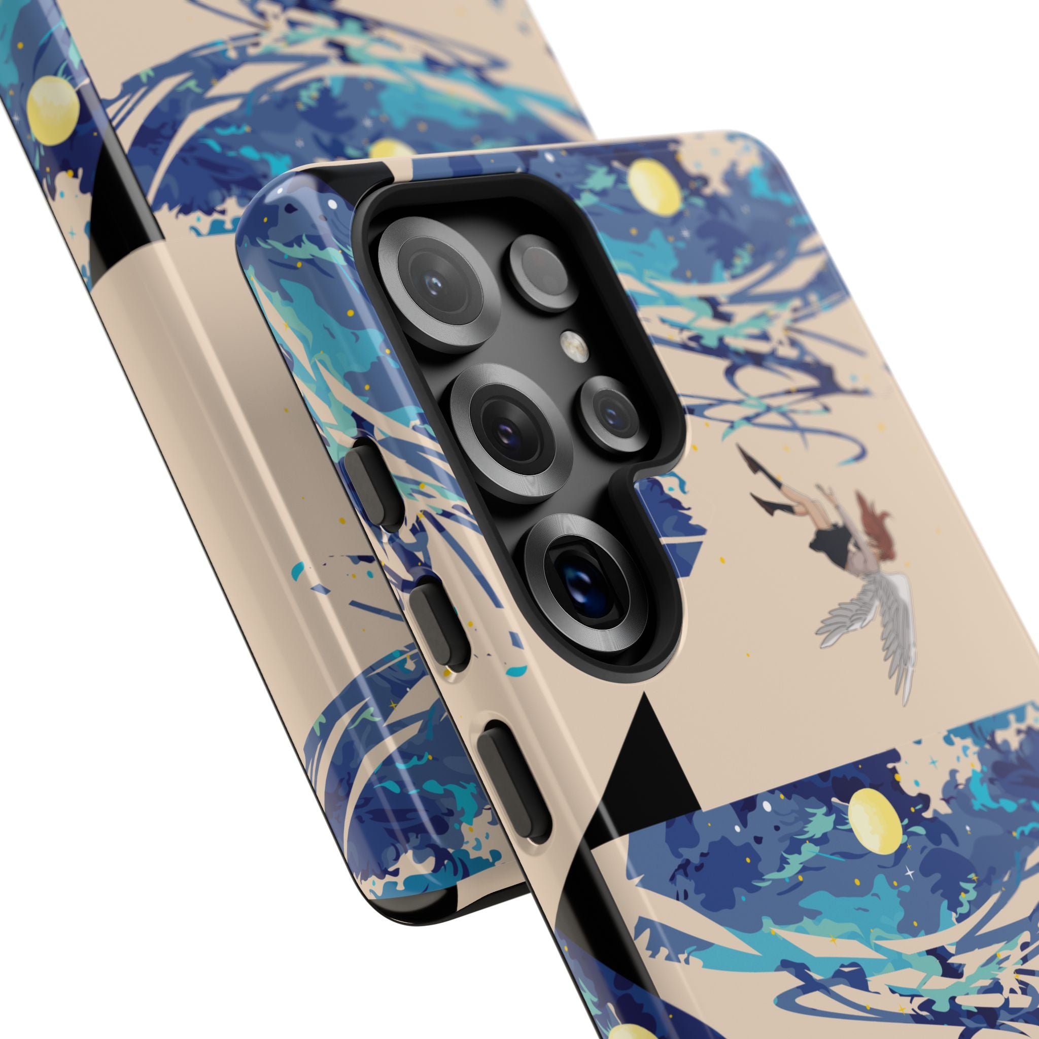 Artistic Phone Case with Abstract Design, Vivid Blue Waves and Fish, Stylish Phone Accessory, Unique Gift Idea, Trendy Tech Decor, [...]