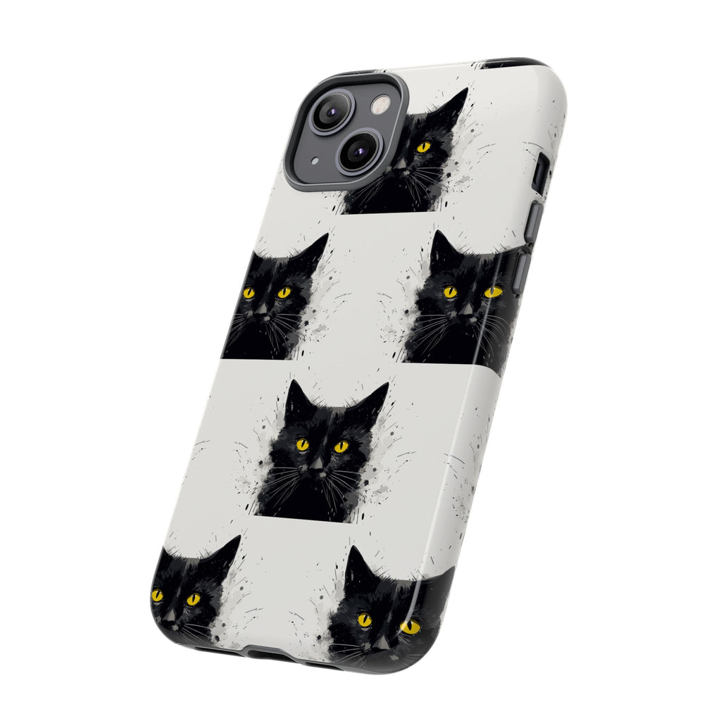 Black Cat Phone Case, Tough Cases, Cat Lover Gift, Unique Design, Halloween, Animal Accessories, Custom Phone Cover