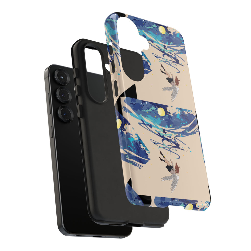 Artistic Phone Case with Abstract Design, Vivid Blue Waves and Fish, Stylish Phone Accessory, Unique Gift Idea, Trendy Tech Decor, [...]