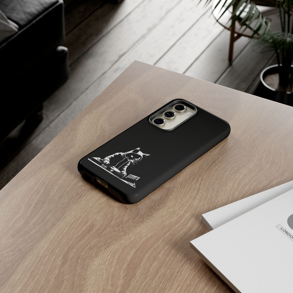 Cat DJ Phone Case | Stylish Tough Cases for Music Lovers, Gift for Cat Owners, Unique Phone Accessory, Cool Tech Gear