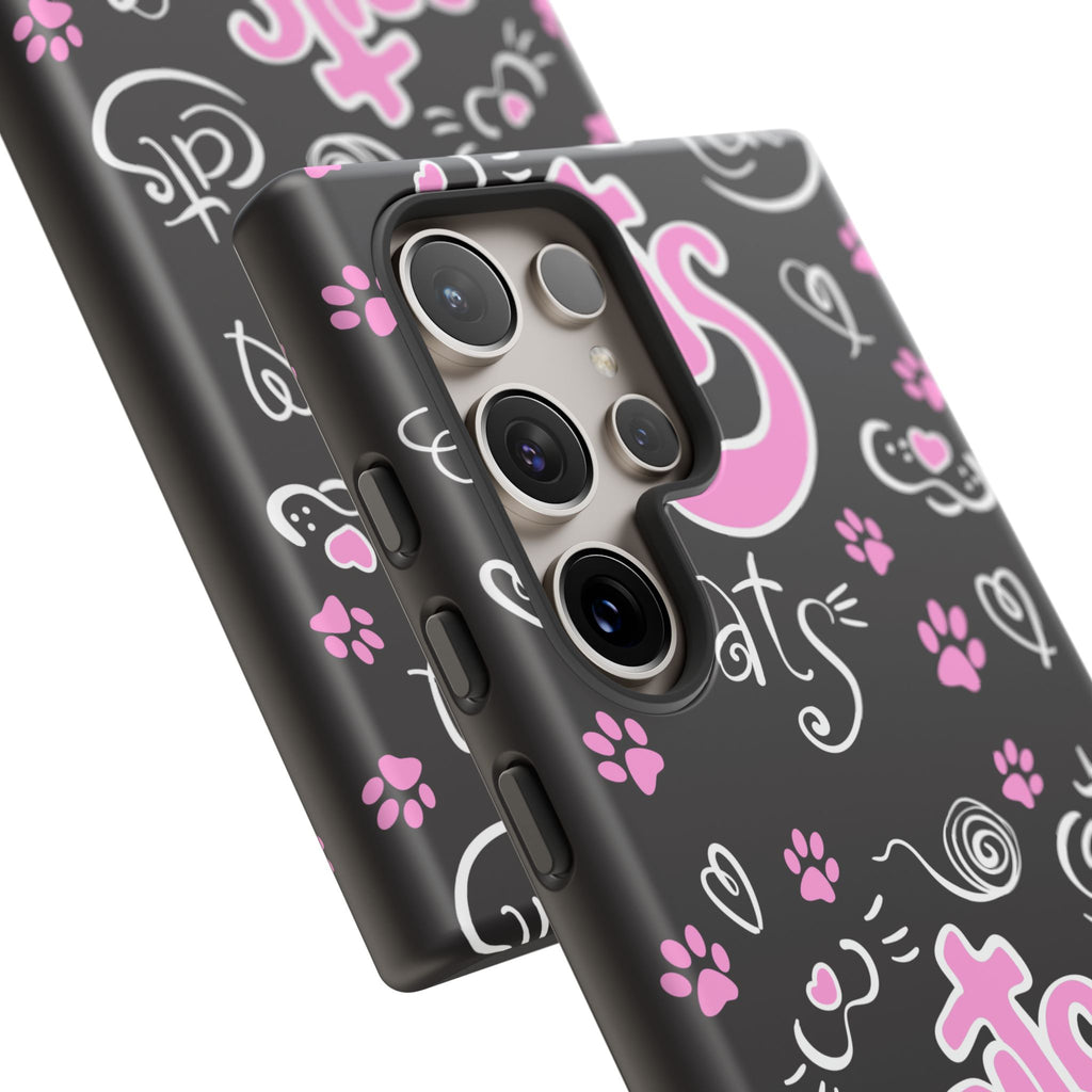 Cute Cat Print Phone Cases, Tough Cases for Cat Lovers, Pet Phone Cover, Gift for Cat Moms, Stylish Phone Accessories