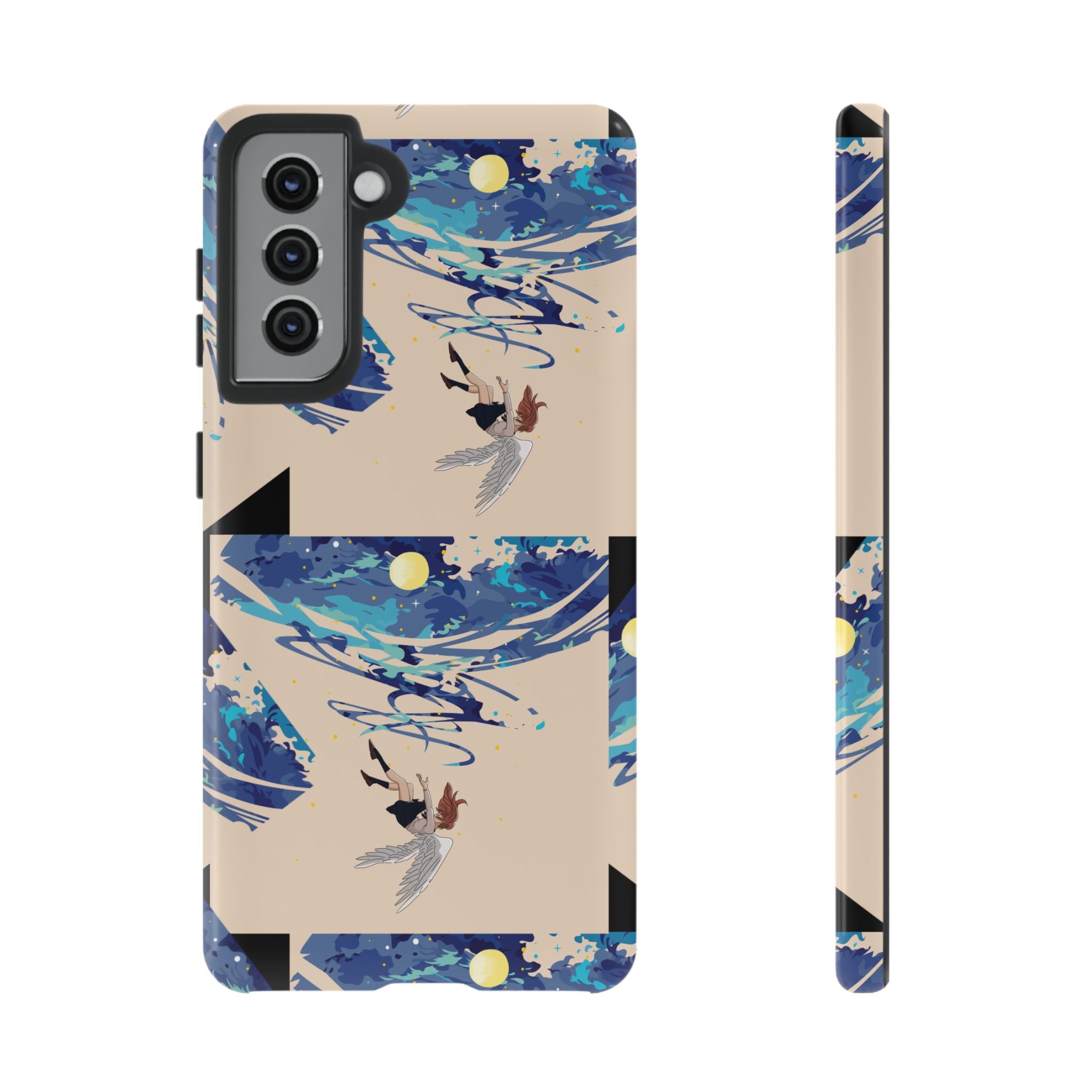 Artistic Phone Case with Abstract Design, Vivid Blue Waves and Fish, Stylish Phone Accessory, Unique Gift Idea, Trendy Tech Decor, [...]