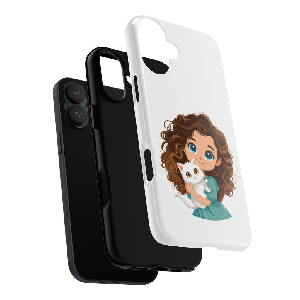 Cute Cat Lover Phone Case, Tough Phone Cover, Pet Lover Gift, Personalized Gift, Kids Phone Case, Animal Lover Accessories