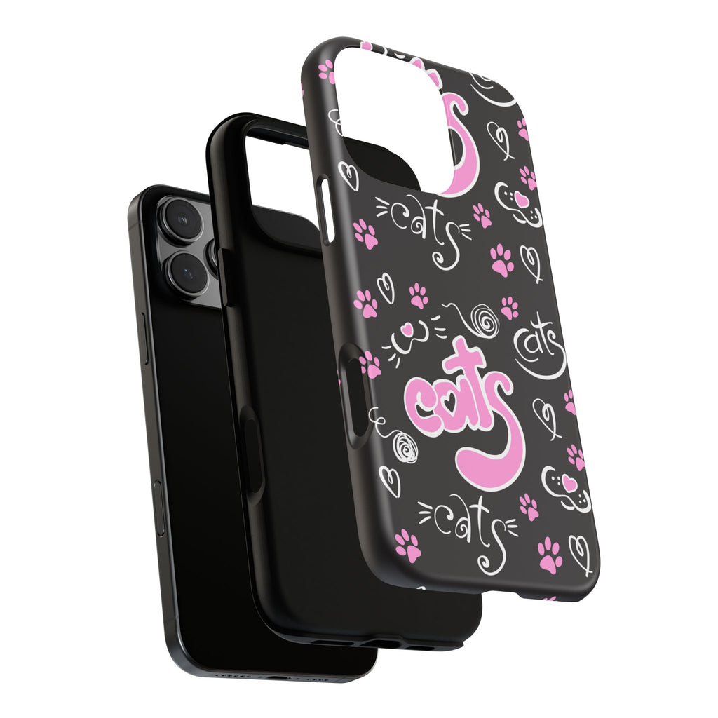 Cute Cat Print Phone Cases, Tough Cases for Cat Lovers, Pet Phone Cover, Gift for Cat Moms, Stylish Phone Accessories