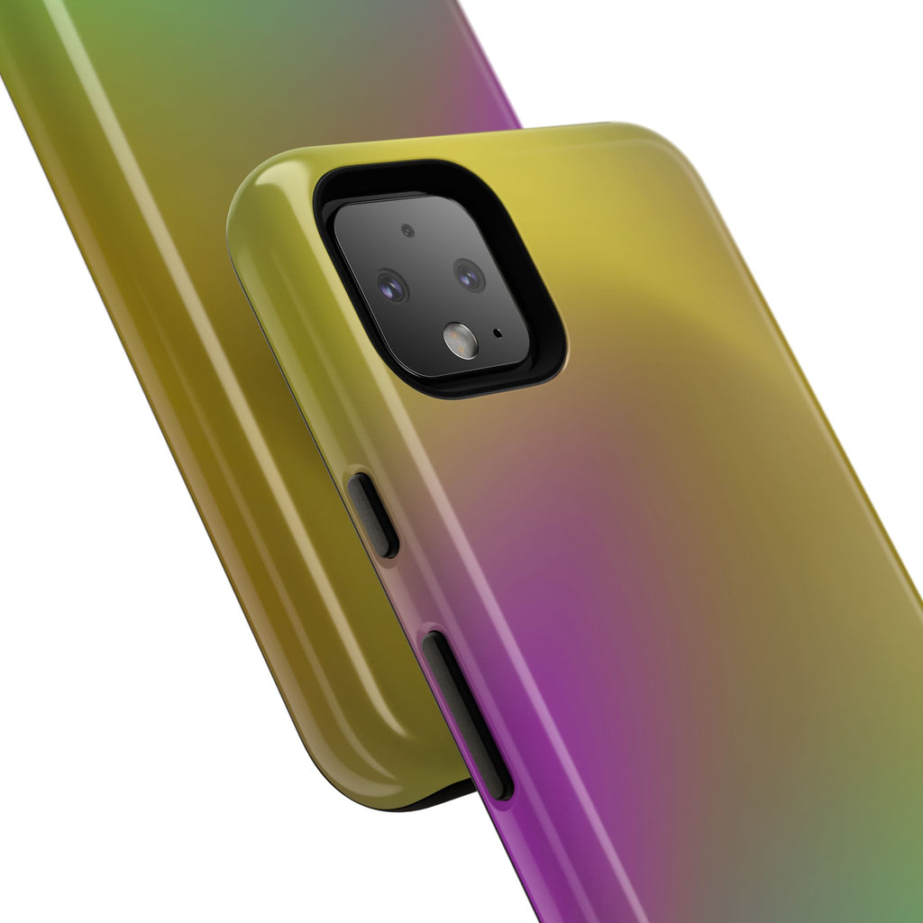Vibrant Phone Case, Tough Cases, Colorful Phone Cover, Durable Mobile Case, Yellow Green Gradient Design