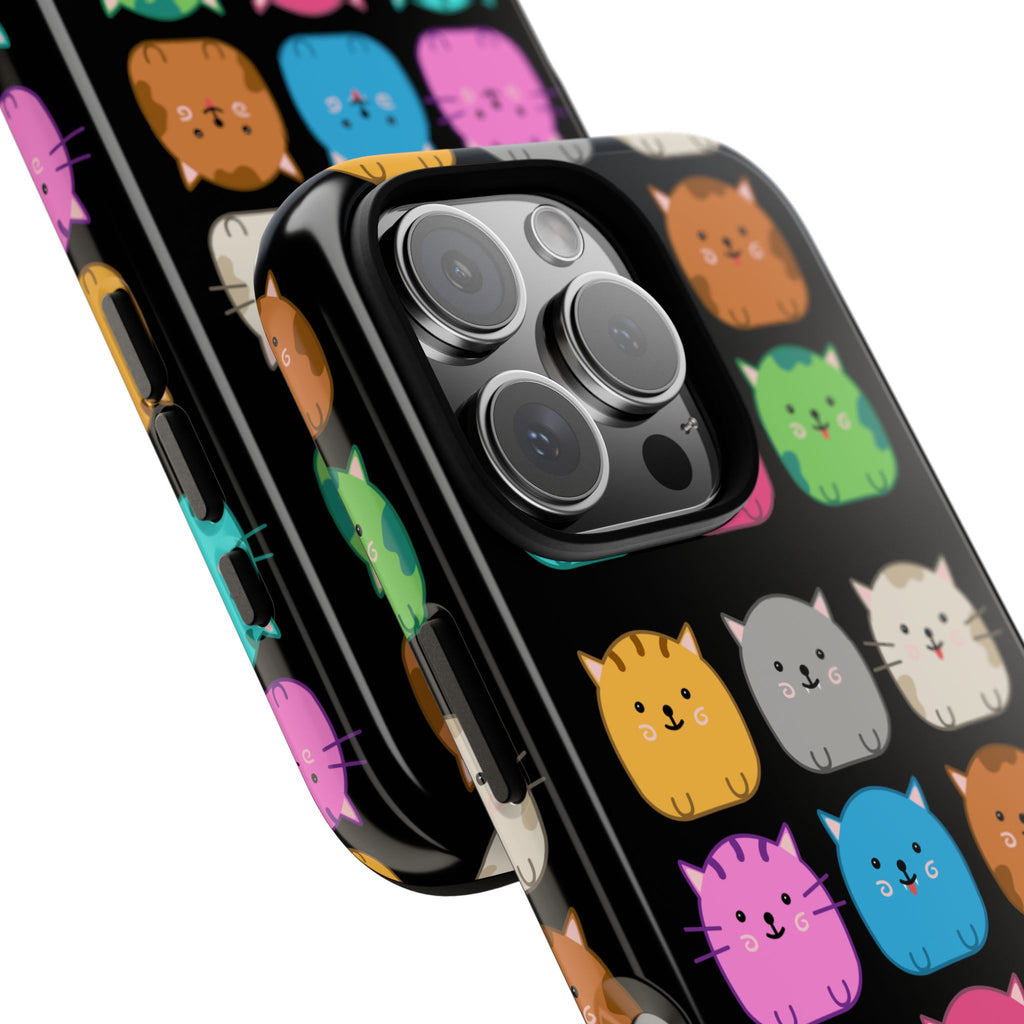 Cute Cat Phone Case, Kawaii Animal Lover Gift, Tough Phone Cover for Kids and Adults, Fun Cat Designs for Birthdays, Pet Lovers
