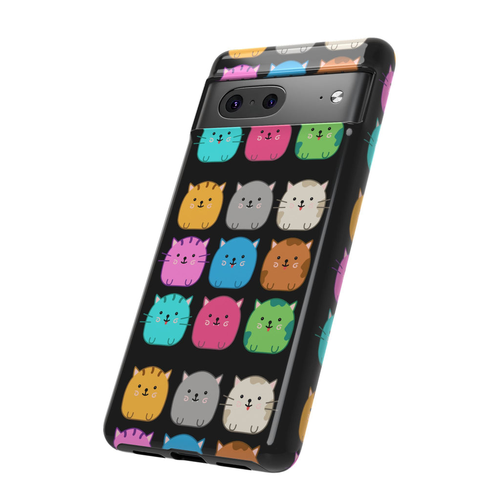 Cute Cat Phone Case, Kawaii Animal Lover Gift, Tough Phone Cover for Kids and Adults, Fun Cat Designs for Birthdays, Pet Lovers