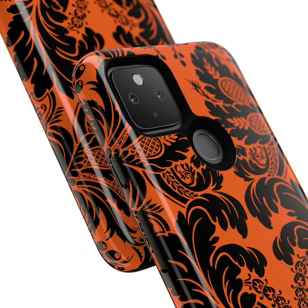 Elegant Phone Case with Orange Floral Design | Tough Cases, Smartphone Cover, Gift for Her, Floral Patterns, Stylish Accessories