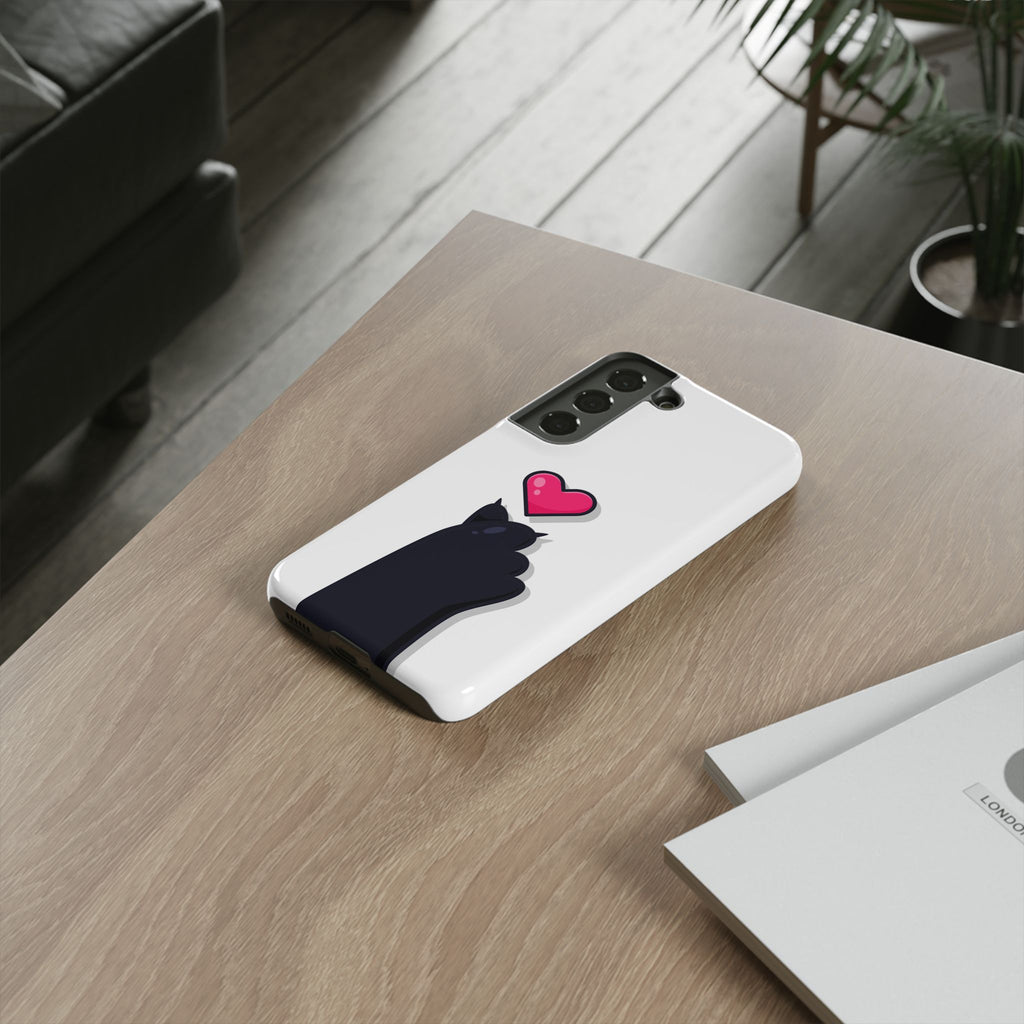Cute Cat Love Phone Case, Tough Cell Phone Cover, Animal Lover Gifts, Pet Parent Accessories, Valentine's Day Essentials